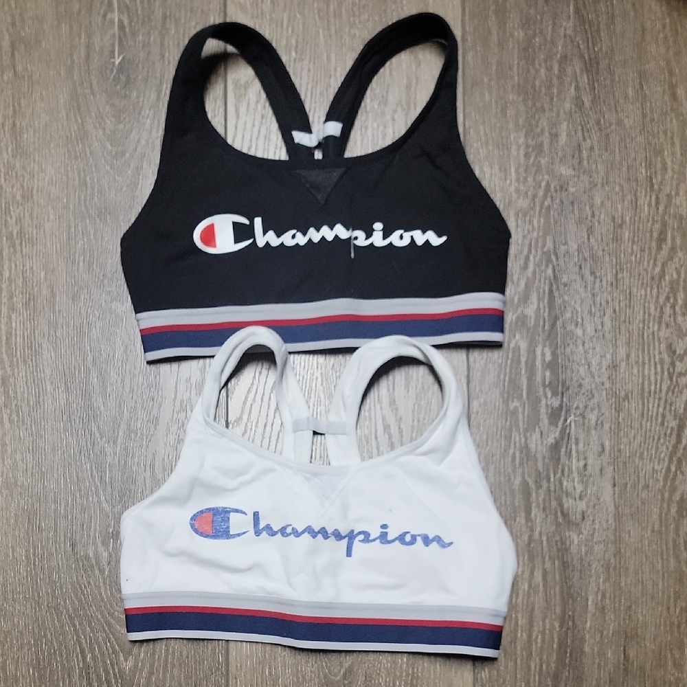 Champion Black and White Logo Sports Bras